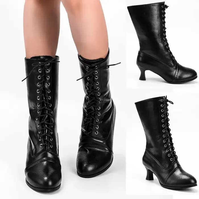 Bottes élégantes à talons hauts pour femmes, bottes Parker pointues à lacets, chaussures de soirée décontractées pour femmes, automne et hiver