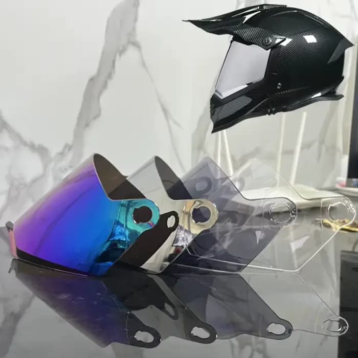 Lentilles de casque LVS-800 couleur transparente miroir coloré plaqué argent. C'est brun clair