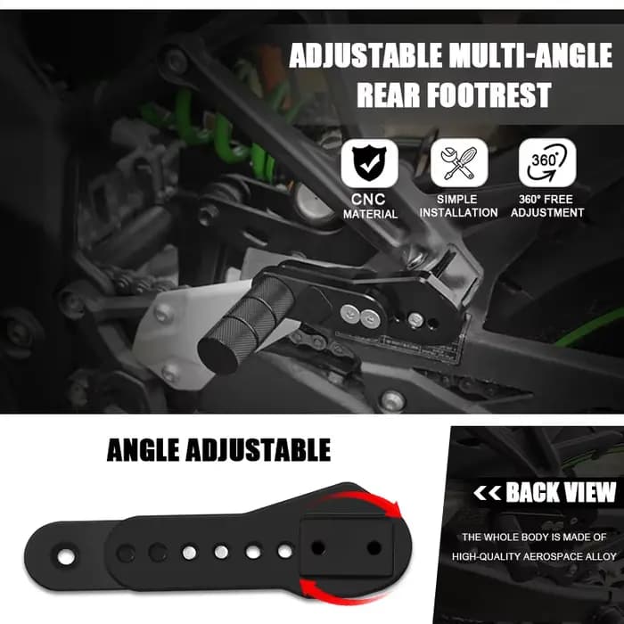 Repose-Pieds Télescopiques Multi-Angles Réglables pour Moto