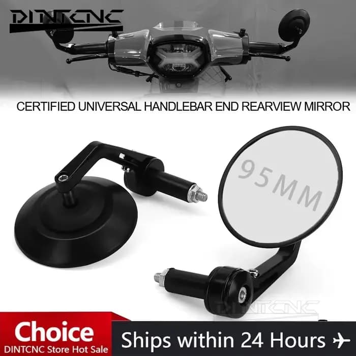 Accessoires de moto vélo Tram véhicule tout-Terrain universel extrémité de guidon rétroviseurs 95MM rétroviseur latéral en verre