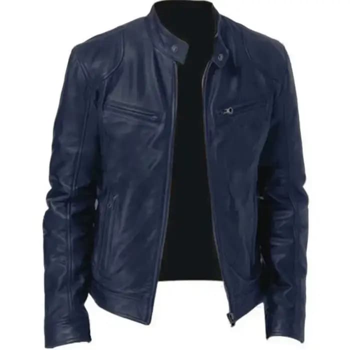 Veste de moto en cuir pour hommes