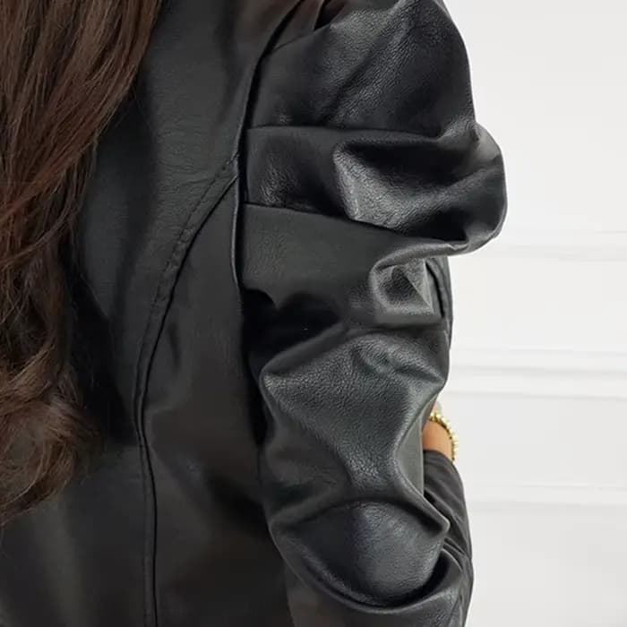 Veste en similicuir noir pour femme