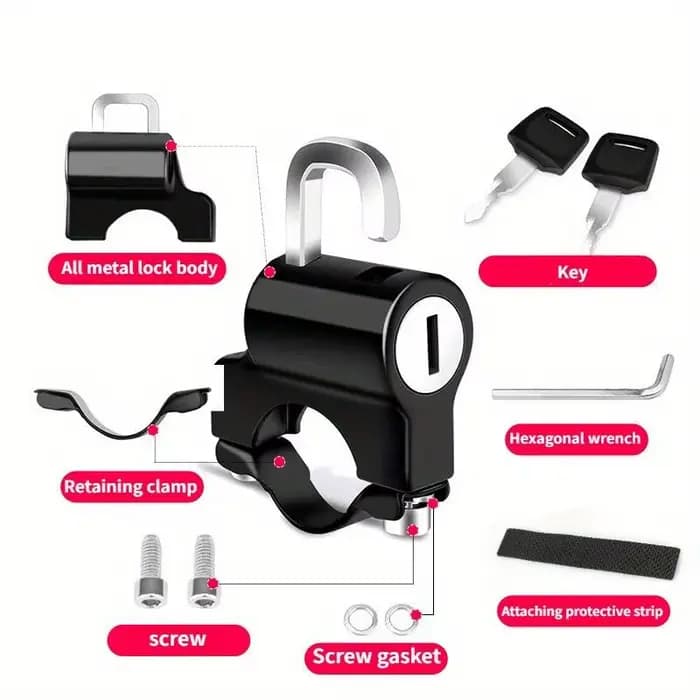 Accessoires de moto : Antivol de casque de moto 1 pièce