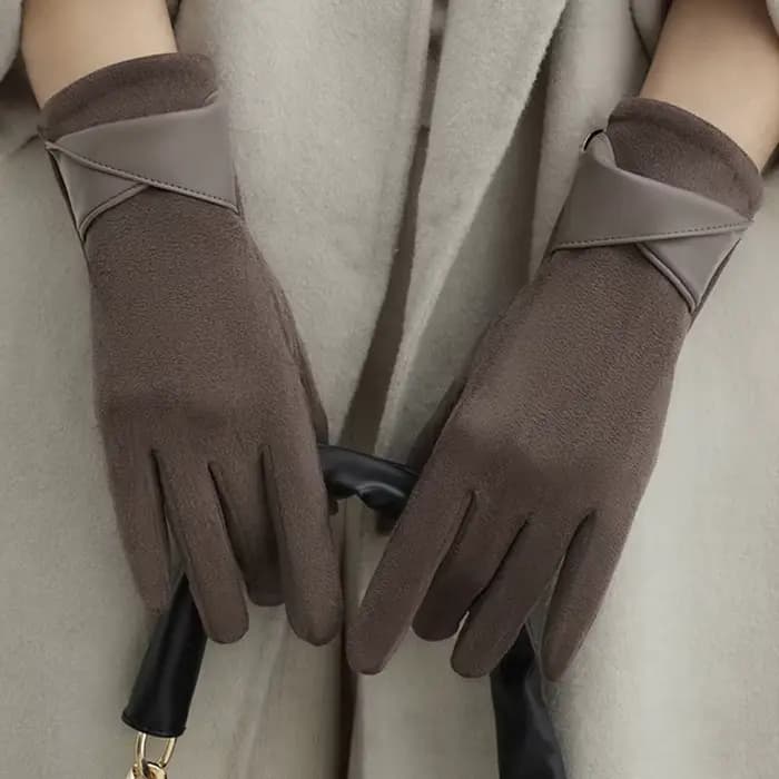 1 paire de gants en daim pour femmes