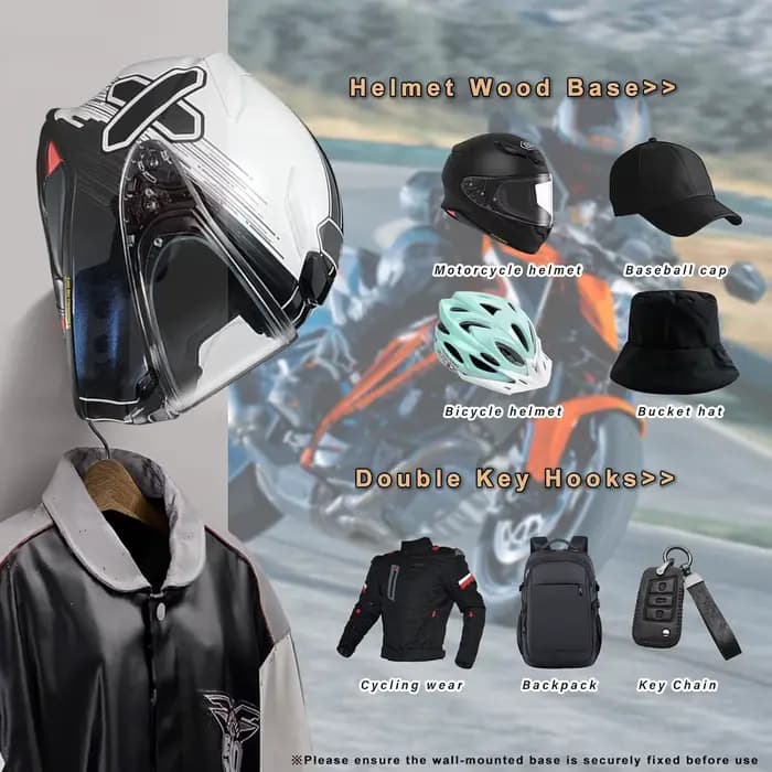 Support mural pour casque de moto