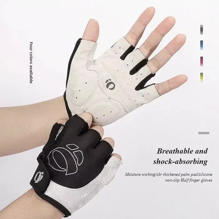 Gants de cyclisme demi-doigt-coussin de paume en silicone antidérapant
