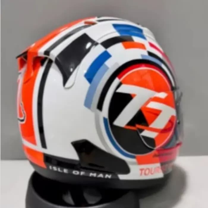 Casque de moto intégral rx7x top Orange Isle of Man TT