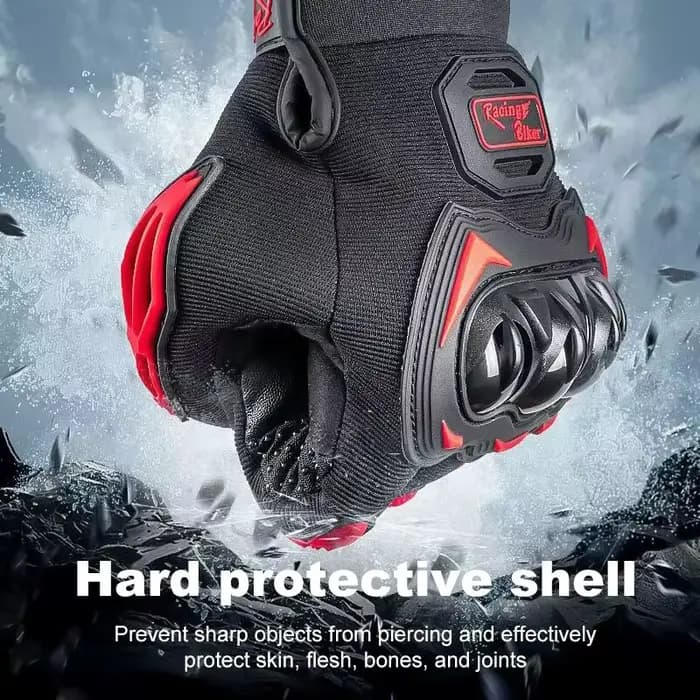 Gants de moto en cuir véritable pour hommes