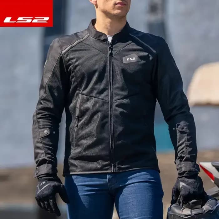 Blouson Moto Ls2 BREEZE Homme Été Noir Homologué CE Chaqueta De Motocicleta Verano 5 Protections LS2 Kurtka