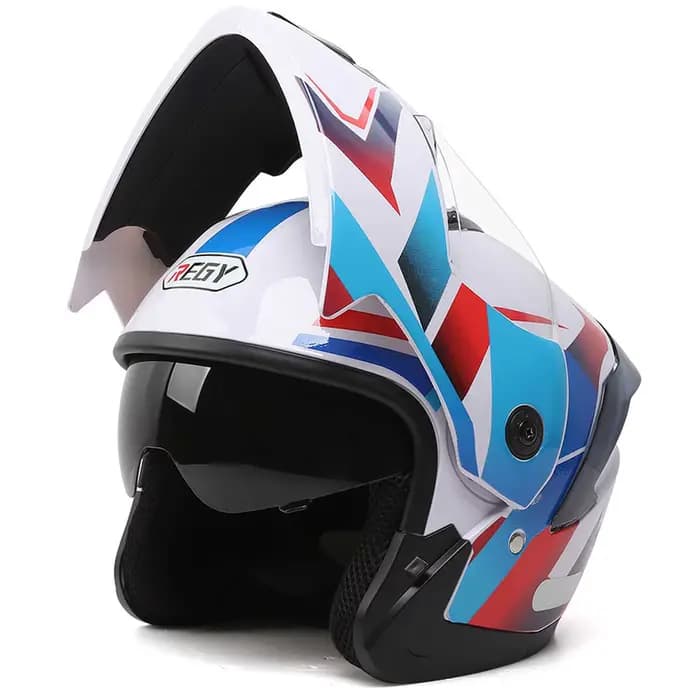Casque de moto unisexe Certification Double lentille Section transversale