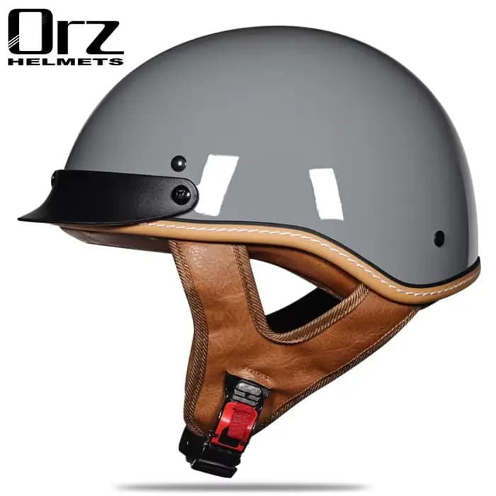 Casque de moto rétro et vintage à visage semi-ouvert approuvé DOT pour homme et femme