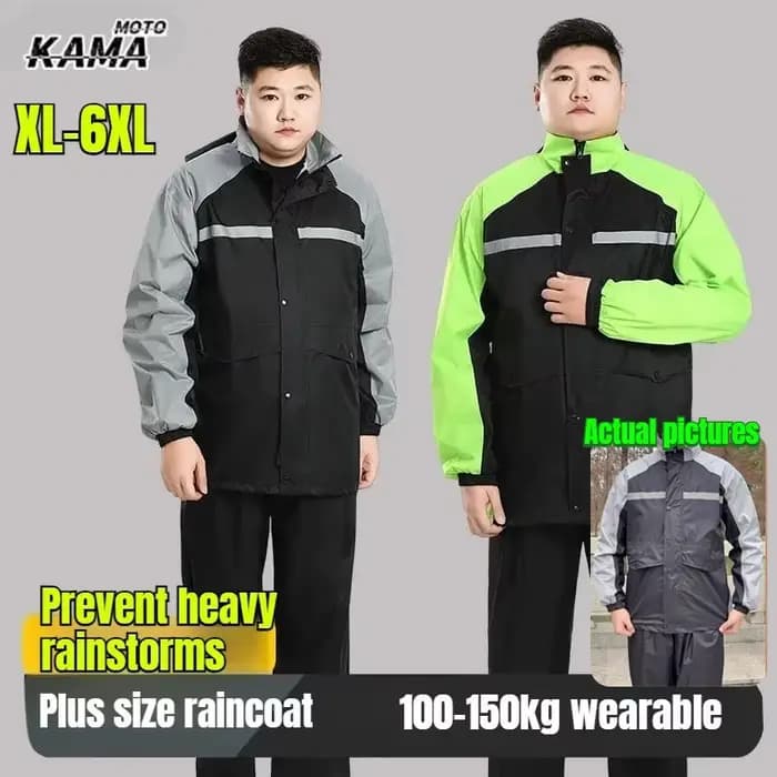 Combinaison de pluie pour moto de grande taille 6XL