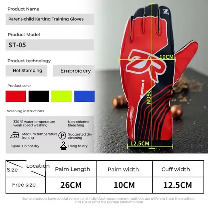 Gants de course tout-terrain pour kart en plein air