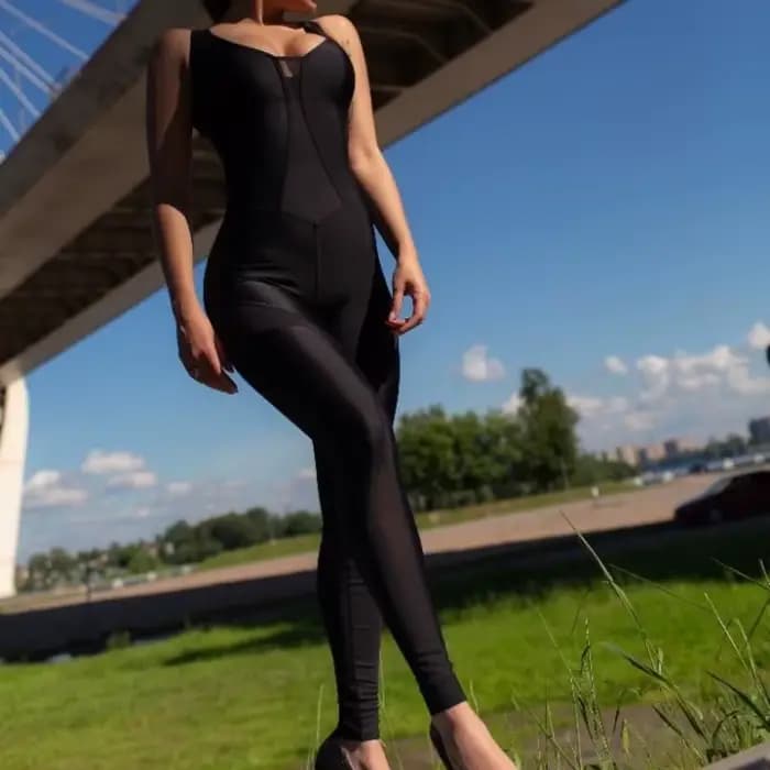 Vêtements pour femmes combinaisons Sexy couleur unie dos nu fendu-articulation combinaisons de sport pour femme femme longues combinaisons femme sportive