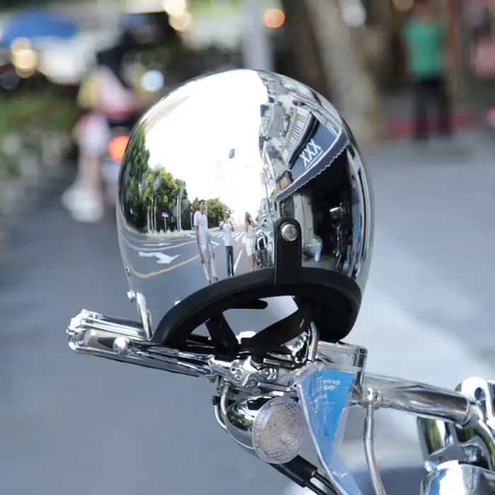 Casque de moto rétro Silver Jet Open 3/4 Chopper
