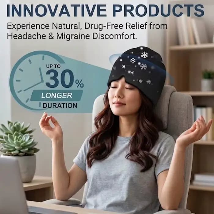 Chapeau rafraîchissant en gel à usage unique pour soulager les maux de tête