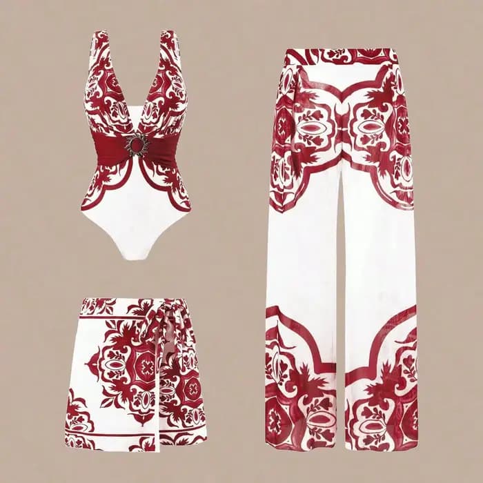 Maillot de bain tendance pour femmes, maillot de bain sexy, ensemble trois pièces, combinaison et pantalon, maillots de bain européens et américains