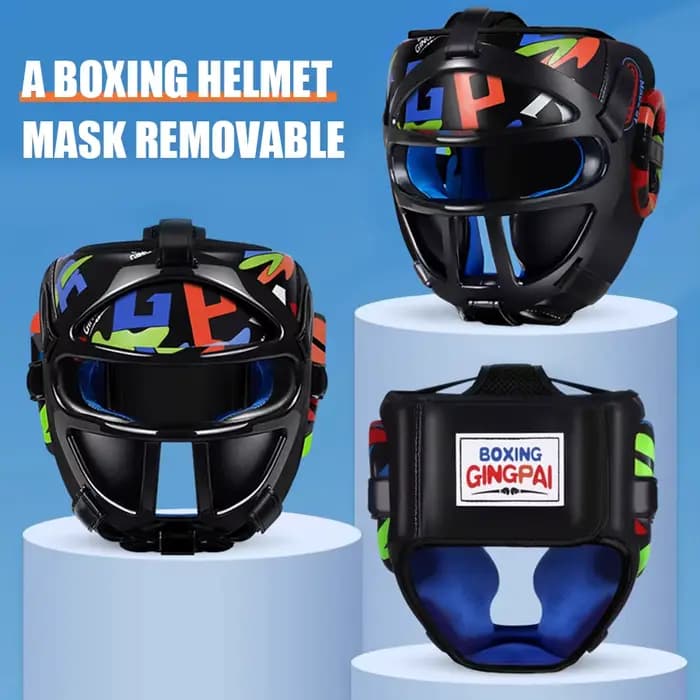 GINGPAI Kick Boxing casque karaté Muay Thai Guantes De Boxeo