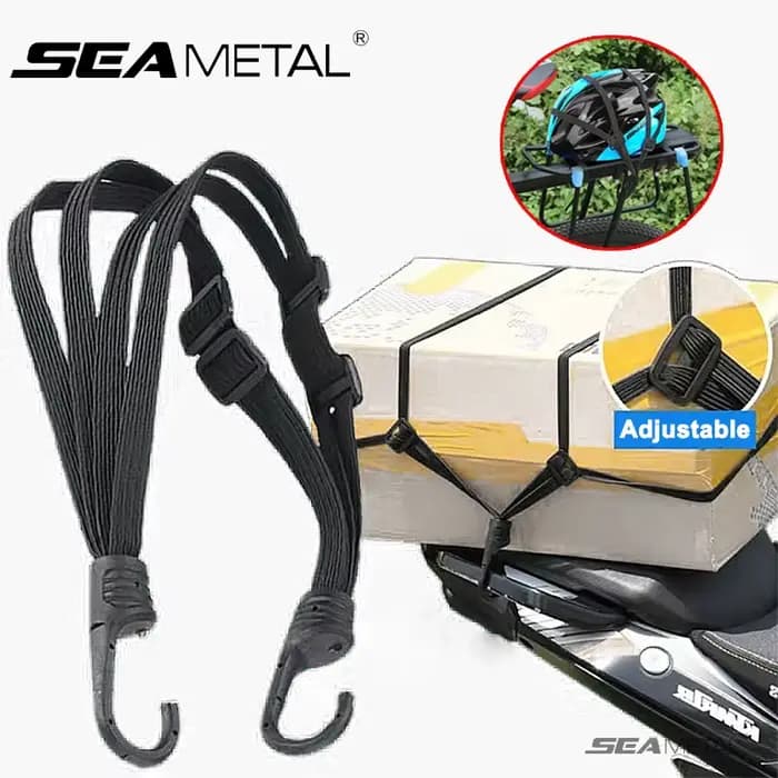 SEAMETAL 60/90CM sangles de casque de moto crochet bagages corde élastique rétractable sangle fixe