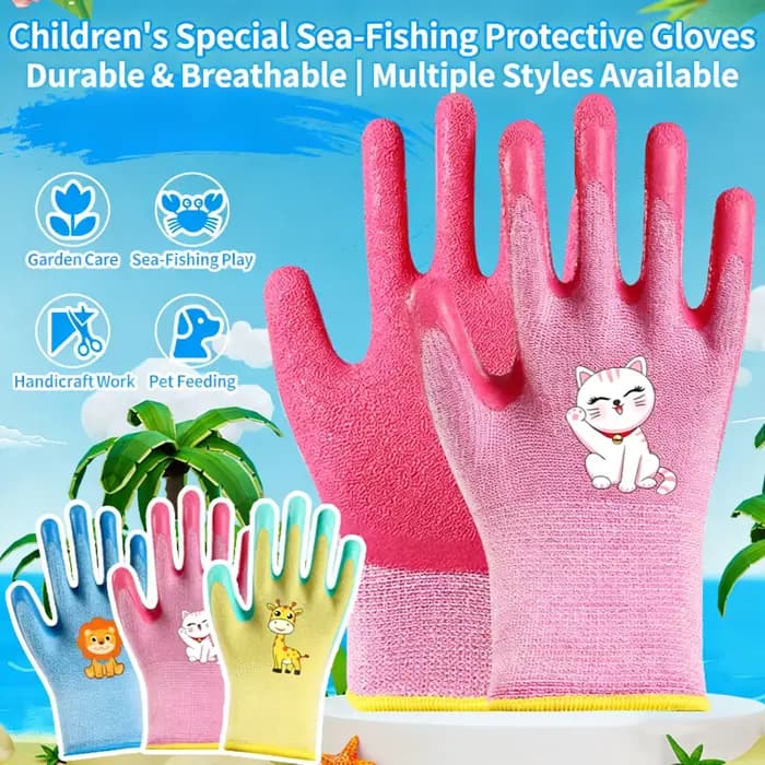 Gants de protection pour enfants DIY, durables, imperméables, antidérapants, pour le jardin, les travaux, les enfants, en latex, résistants aux perforations, pour la cuisine