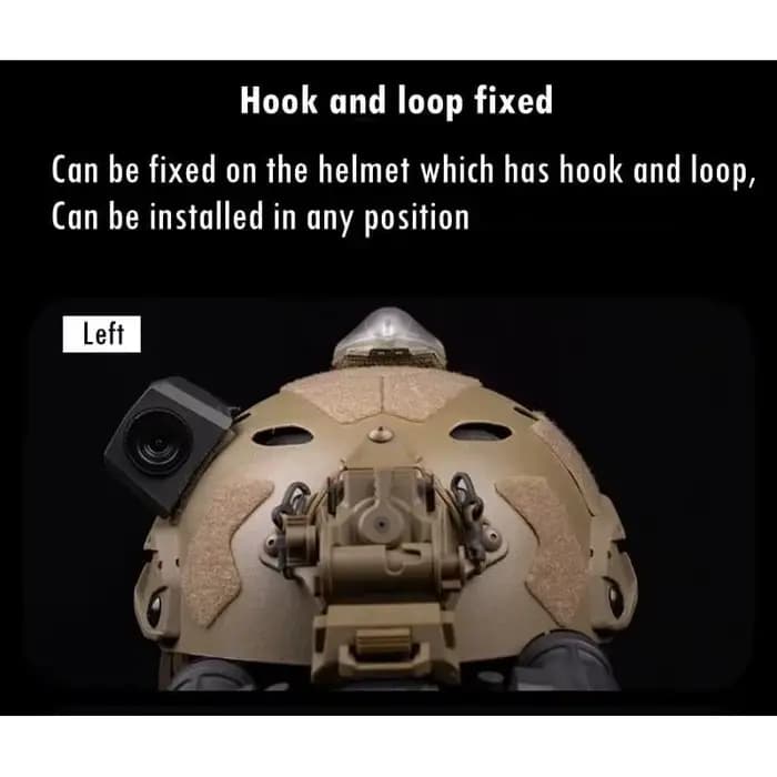 Caméra tactique pour casque avec système de fixation à boucle