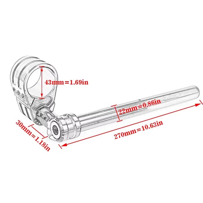 Guidon de fourche à clipser réglable pour moto de course