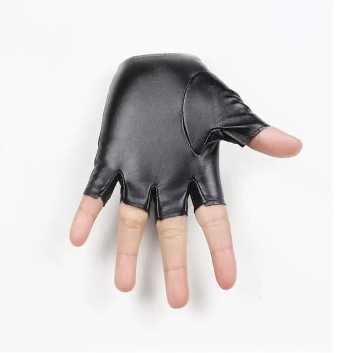 DOMEN – gants demi-doigts en cuir synthétique unisexe