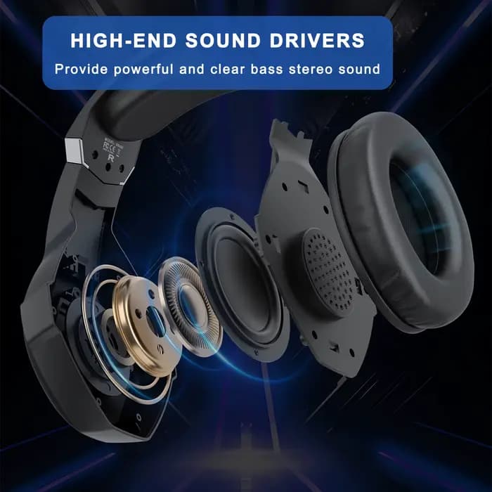 Casque de jeu rvb avec micro casque supra-auriculaire son Surround 3.5mm casques de jeu pour PC PS4 PS5 Xbox ordinateur portable Mac