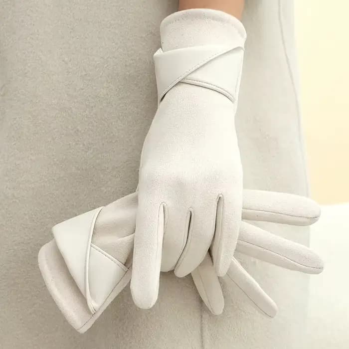 1 paire de gants en daim pour femmes