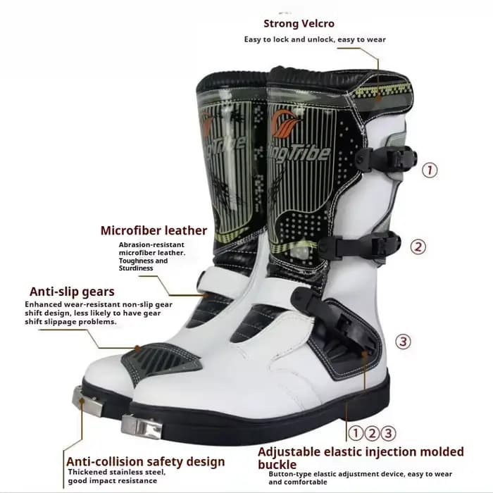 Bottes d'équitation de moto professionnelles pour hommes et femmes