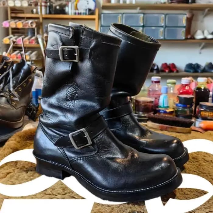 Bottes longues rétro pour hommes en cuir véritable