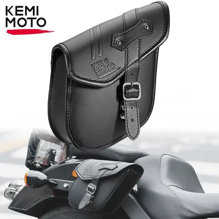 Sacoche latérale de moto en cuir rétro