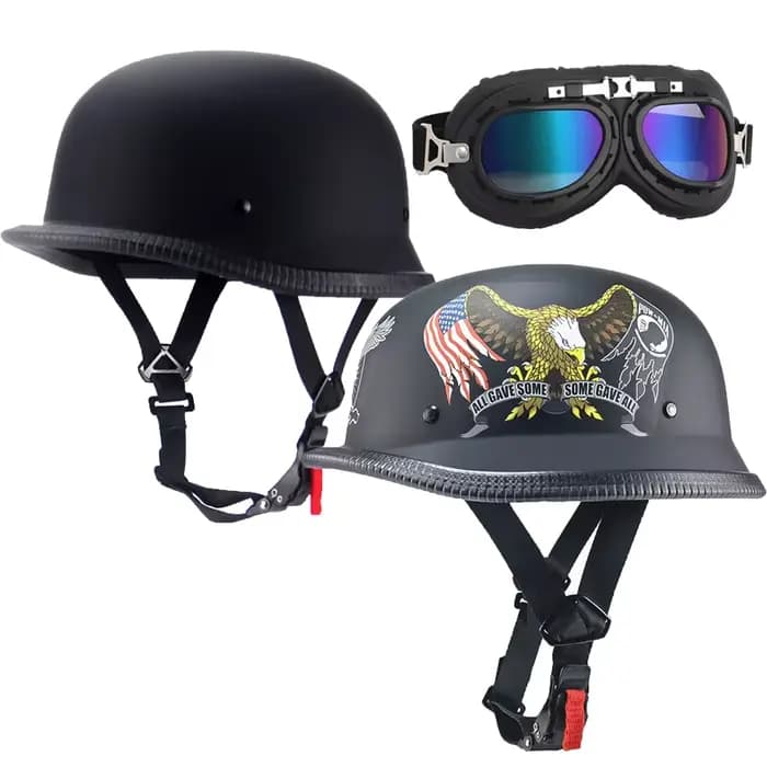Casque de moto rétro ouvert
