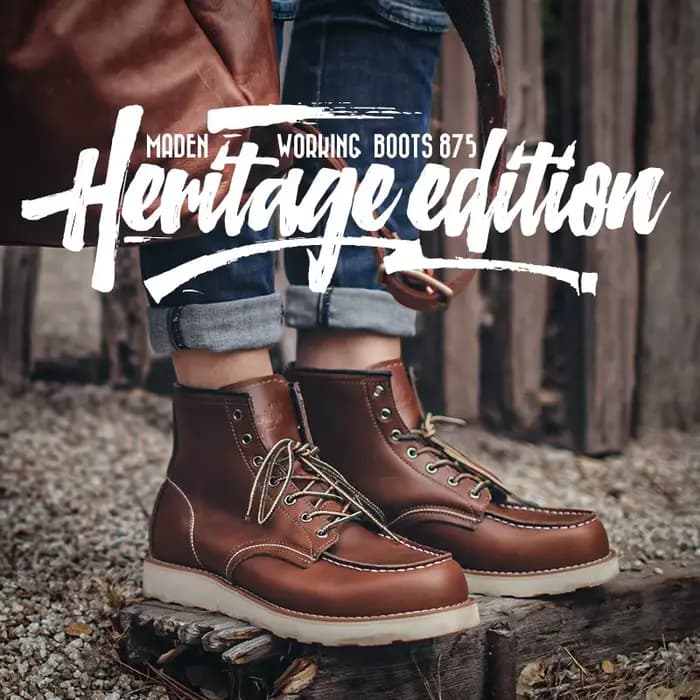 Bottes de moto vintage marron Maden pour hommes