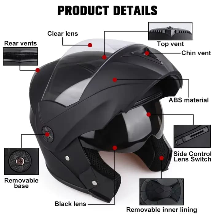Nouveau casque de moto modulaire intégral course avec Double pare-soleil femmes homme