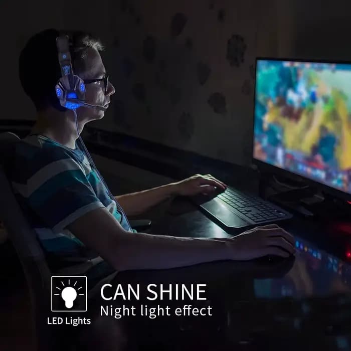 Casque de jeu RGB avec microphone, écouteurs filaires supra-auriculaires, légers, pour PC, PS4, PS5, Xbox, ordinateur portable 