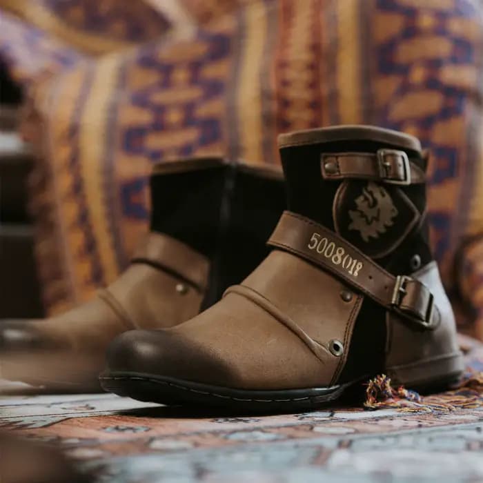 Bottes de moto pour hommes robe décontractée confort botte occidentale Zapatos