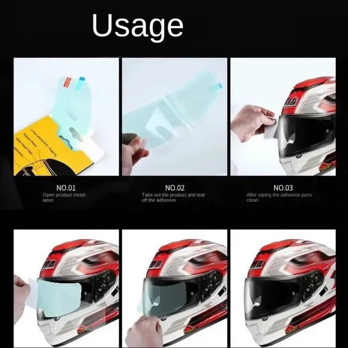 Film de pluie Anti-buée pour casque de moto