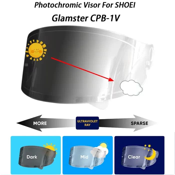 Pour Shoei Glamster casque hromic lentille