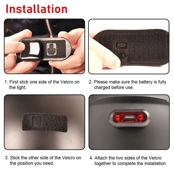 Voyant d'avertissement de moto pour casque