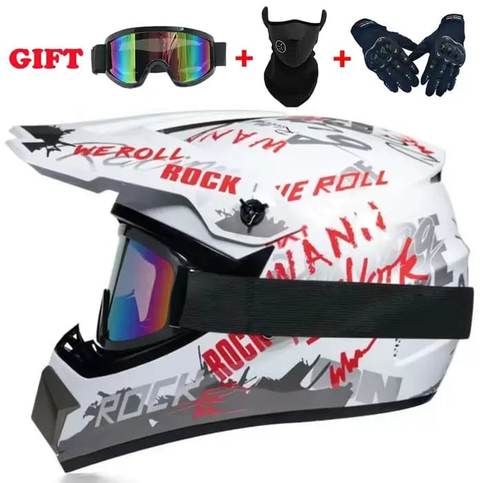 Casque de moto casque tout-terrain vélo descente AM DH casque croisé Capacete Motocross Casco envoyer 3 cadeau homme enfants Motocross