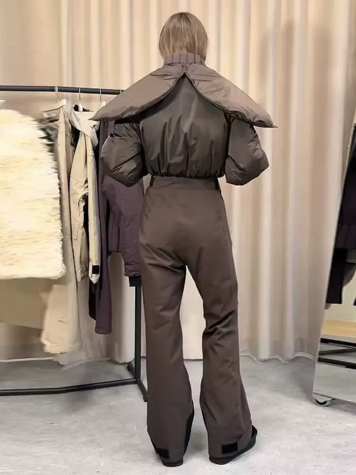 Combinaisons à fermeture éclair mince femmes fourrure à manches longues taille haute ligne mode 2025 automne femme combinaison rue décontracté dames barboteuse