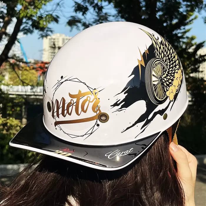 Casque de moto chaud vtt vélo unisexe cyclisme protecteur de sécurité demi-visage Type rétro