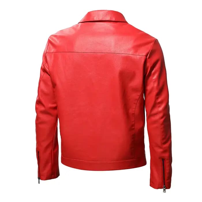 Veste de moto rouge pour hommes