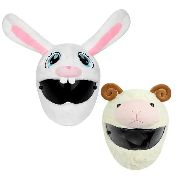 Juste de casque de moto en peluche de dessin animé drôle