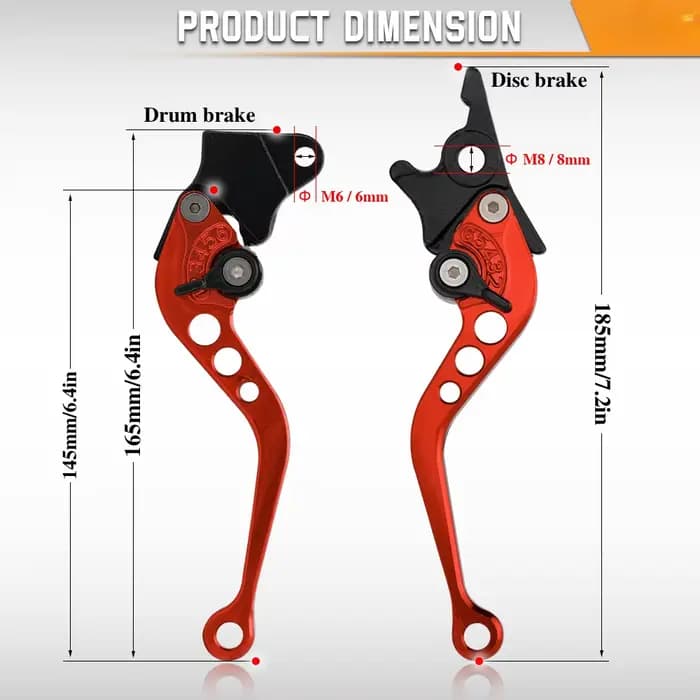 Leviers de frein universels pour moto