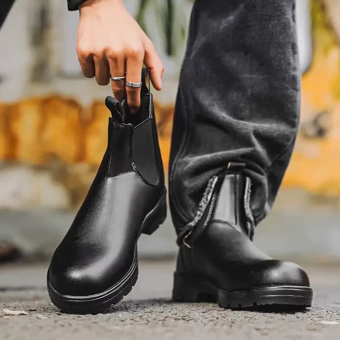 Bottines Chelsea en cuir rétro pour hommes