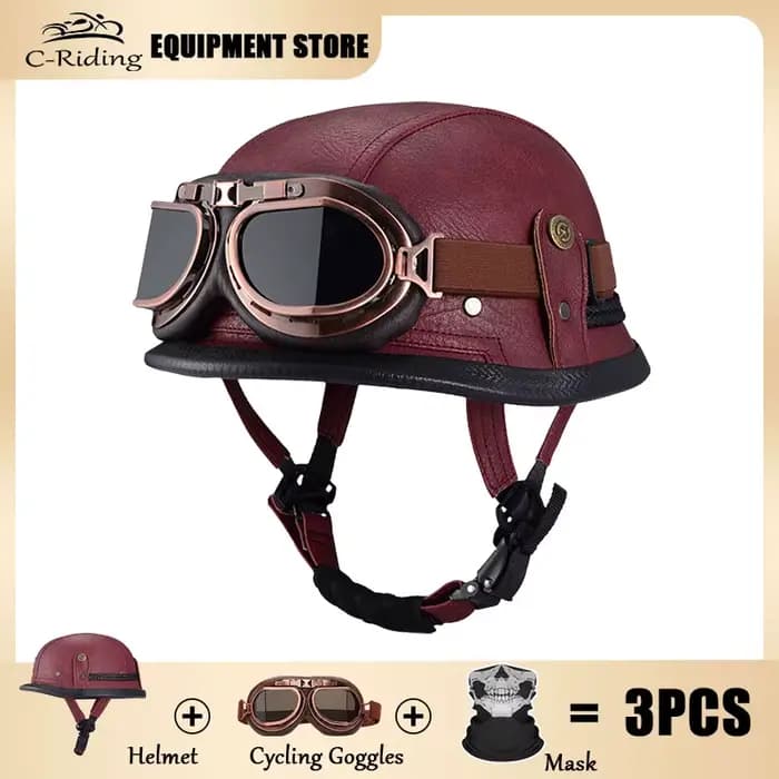 Casque rétro noir Vintage