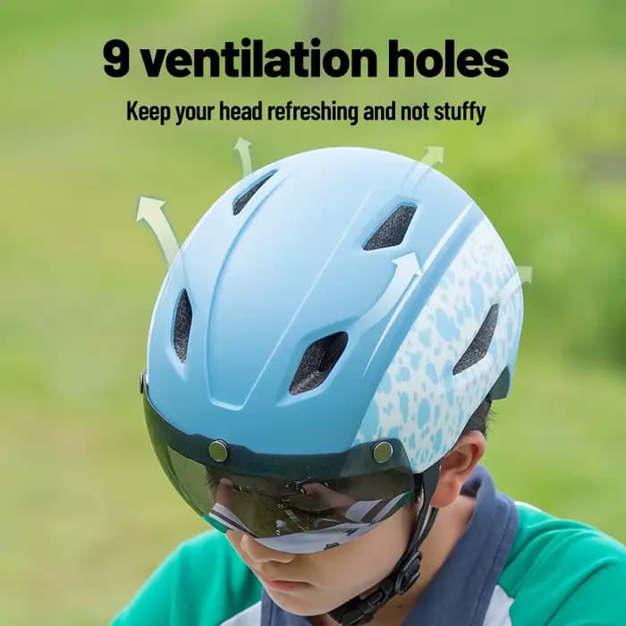 Eastinear casque de vélo pour enfants avec lunettes magnétiques léger respirant Sports de plein air