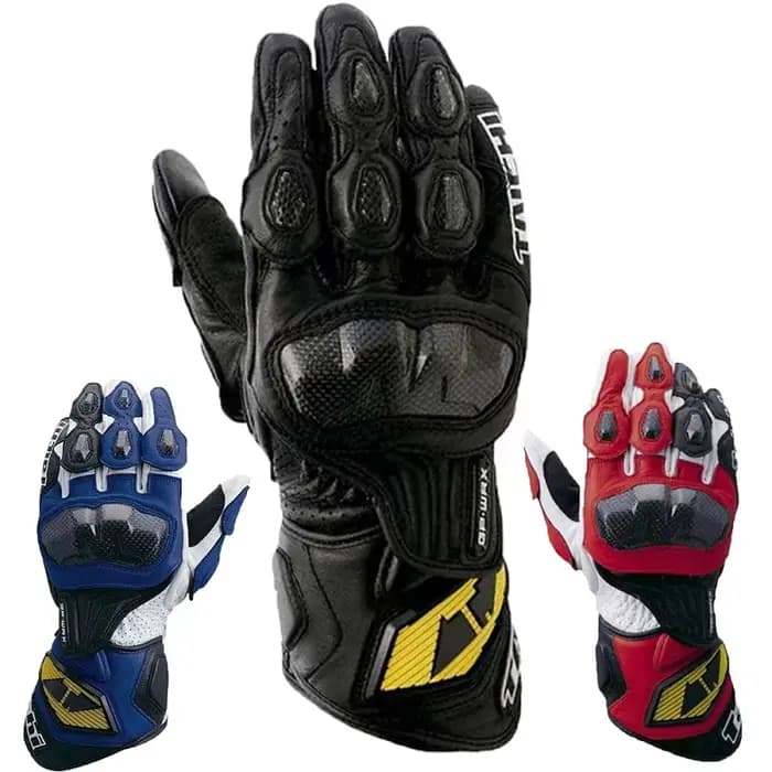 Gants de Protection de Moto en Cuir et Fibre de Carbone